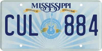 MS license plate CUL884