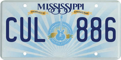 MS license plate CUL886