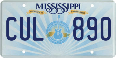MS license plate CUL890