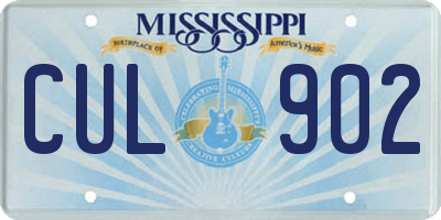 MS license plate CUL902