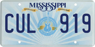 MS license plate CUL919