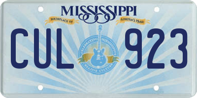 MS license plate CUL923