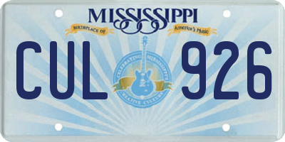 MS license plate CUL926