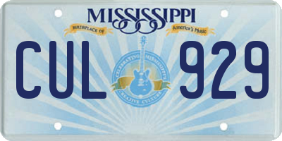 MS license plate CUL929