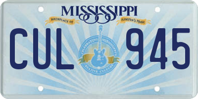 MS license plate CUL945