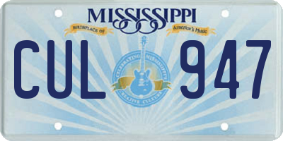 MS license plate CUL947