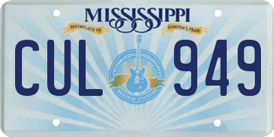 MS license plate CUL949