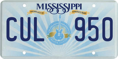 MS license plate CUL950