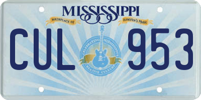 MS license plate CUL953