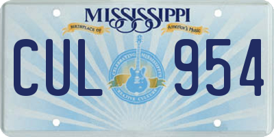 MS license plate CUL954