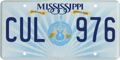 MS license plate CUL976