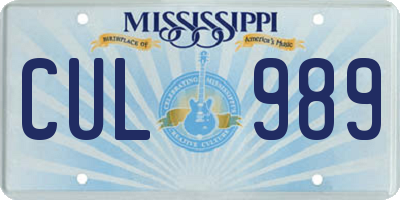 MS license plate CUL989