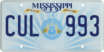 MS license plate CUL993