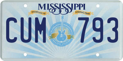 MS license plate CUM793