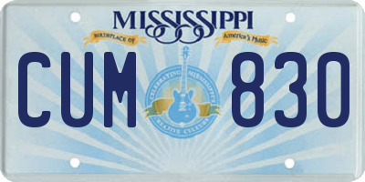 MS license plate CUM830