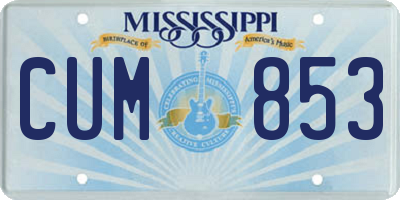 MS license plate CUM853