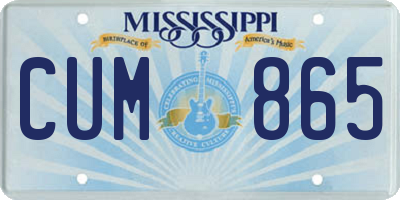 MS license plate CUM865