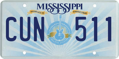MS license plate CUN511