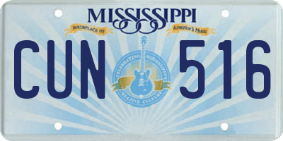 MS license plate CUN516