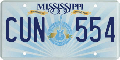 MS license plate CUN554