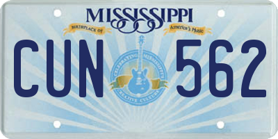MS license plate CUN562