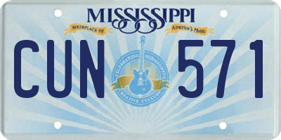 MS license plate CUN571
