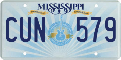 MS license plate CUN579