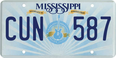 MS license plate CUN587