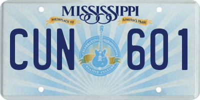 MS license plate CUN601