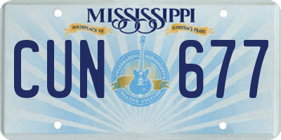 MS license plate CUN677