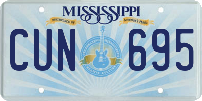 MS license plate CUN695