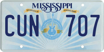 MS license plate CUN707