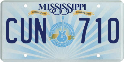 MS license plate CUN710