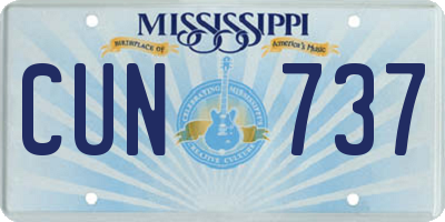 MS license plate CUN737