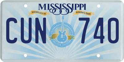 MS license plate CUN740