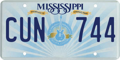 MS license plate CUN744