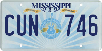 MS license plate CUN746