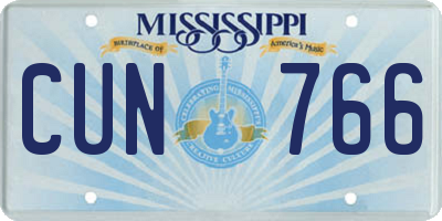 MS license plate CUN766