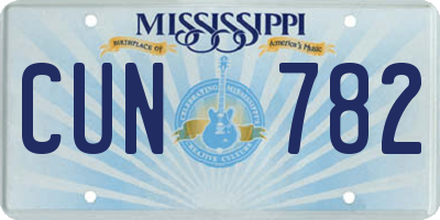 MS license plate CUN782