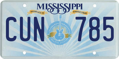 MS license plate CUN785