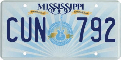 MS license plate CUN792