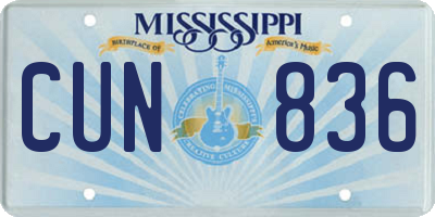 MS license plate CUN836