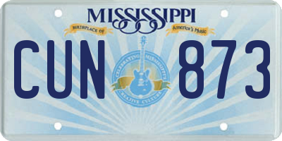MS license plate CUN873