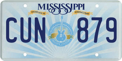 MS license plate CUN879