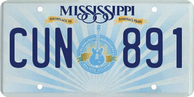 MS license plate CUN891