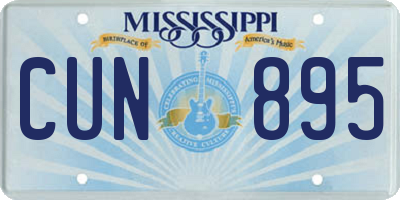 MS license plate CUN895