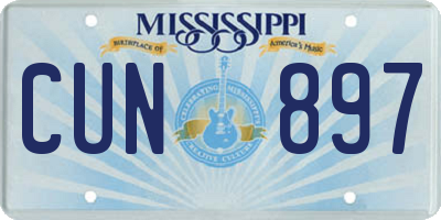 MS license plate CUN897