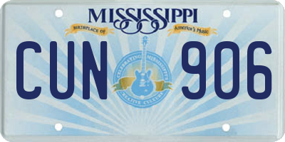 MS license plate CUN906