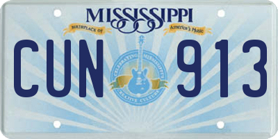 MS license plate CUN913