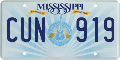 MS license plate CUN919
